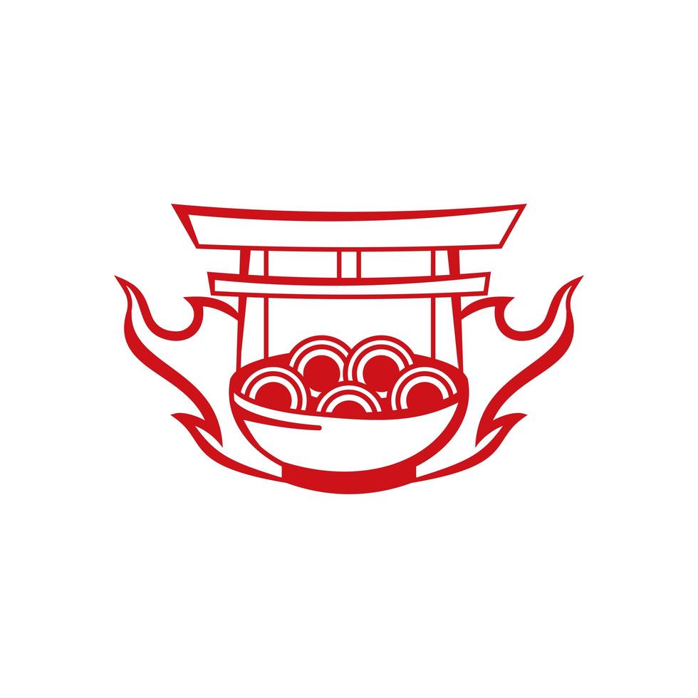 cibo giapponese logo modello disegno icona vettore illustrazione.