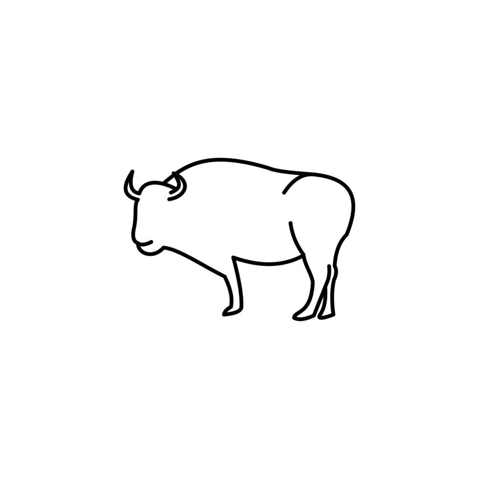 modello di logo di bisonte, concetto di logo di vettore di design animale.