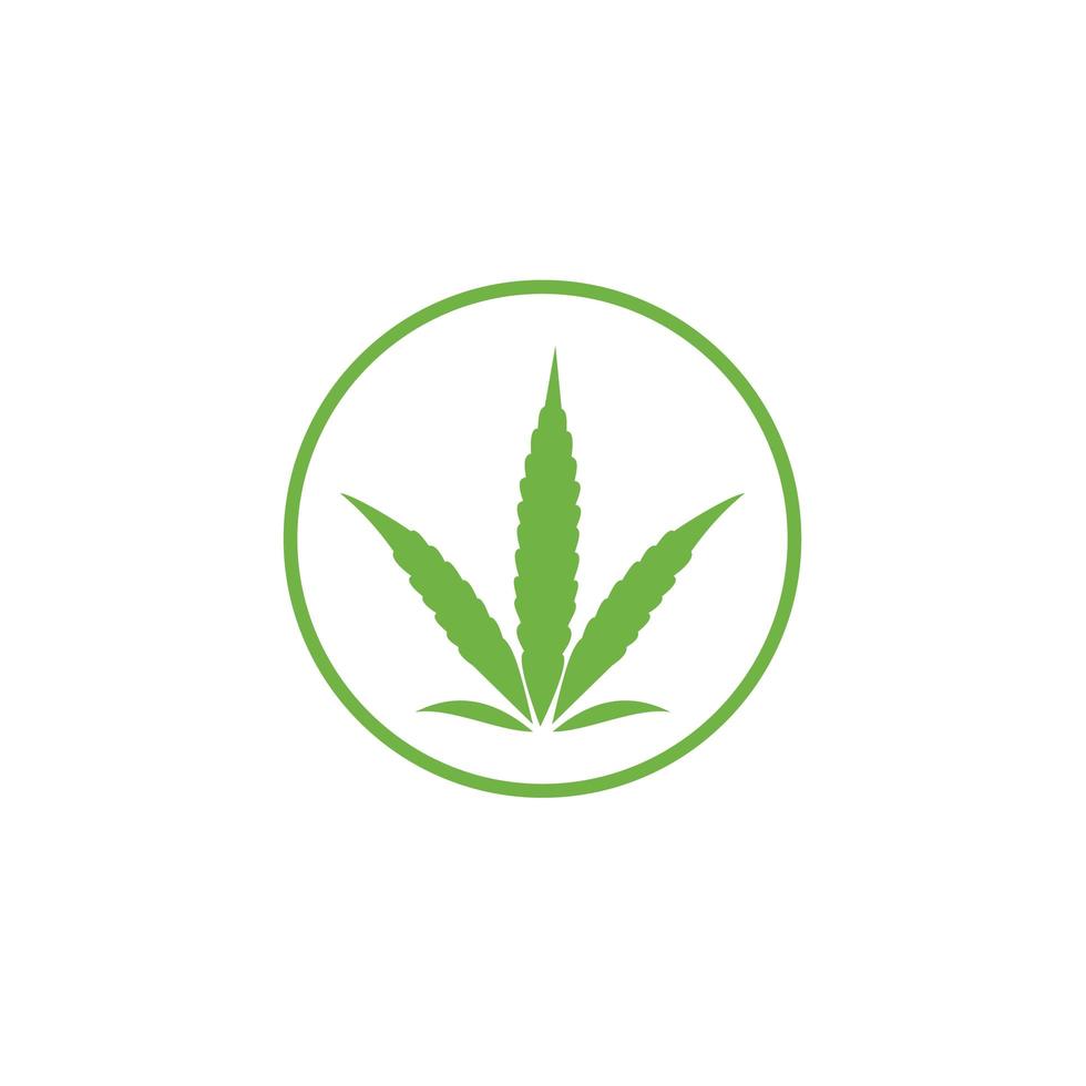 icona dell'illustrazione di vettore di progettazione del modello di logo della cannabis.