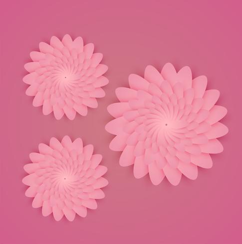 Fiori colorati con bordo bianco e foglie, illustrazione vettoriale