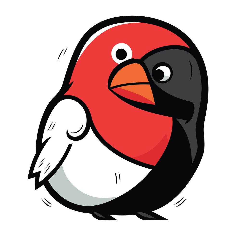 cartone animato rosso uccello isolato su un' bianca sfondo. vettore illustrazione.