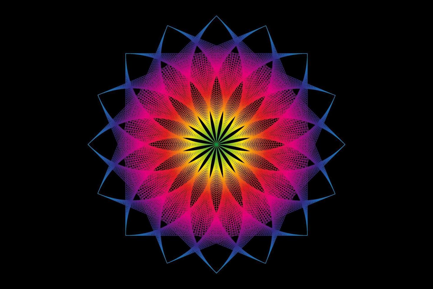 mandala dello spettro del fiore di loto, seme della vita, geometria sacra. logo vettore