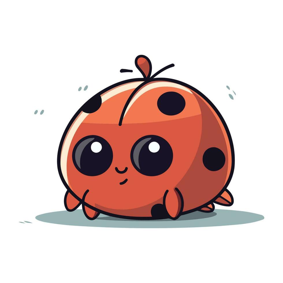 carino cartone animato coccinella isolato su bianca sfondo. vettore illustrazione.