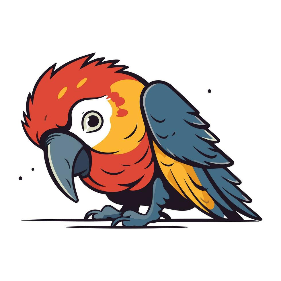 pappagallo vettore illustrazione isolato su bianca sfondo. cartone animato pappagallo.