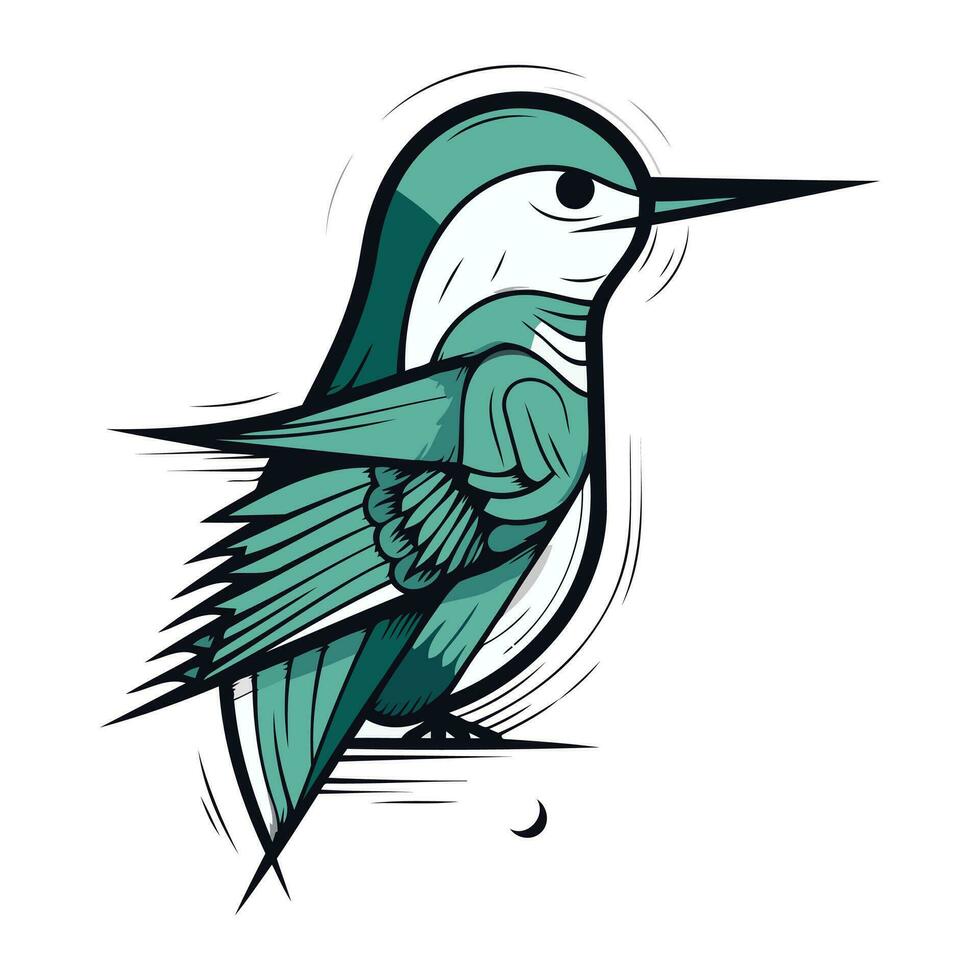 vettore illustrazione di un' colibrì su un' bianca sfondo con spazio per testo