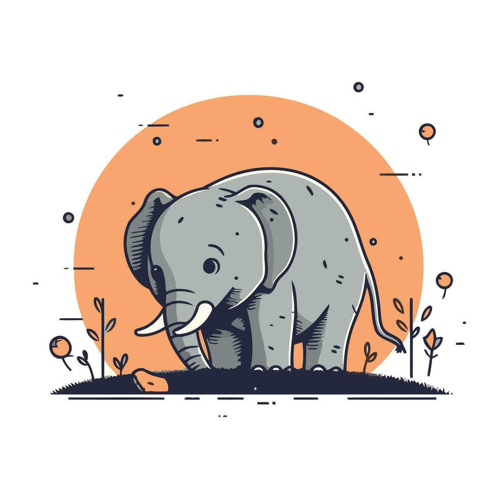 elefante. vettore illustrazione nel piatto stile su il tema di natura.