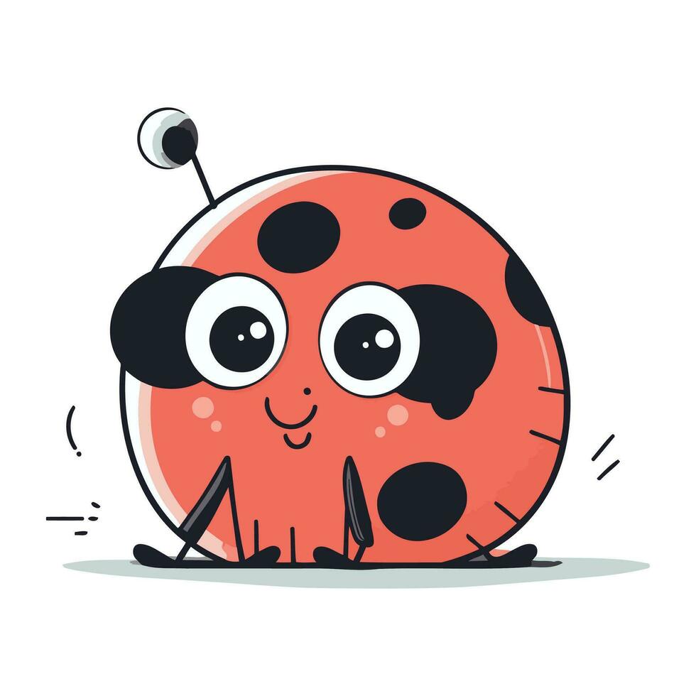 carino coccinella cartone animato carattere. vettore illustrazione isolato su bianca sfondo.