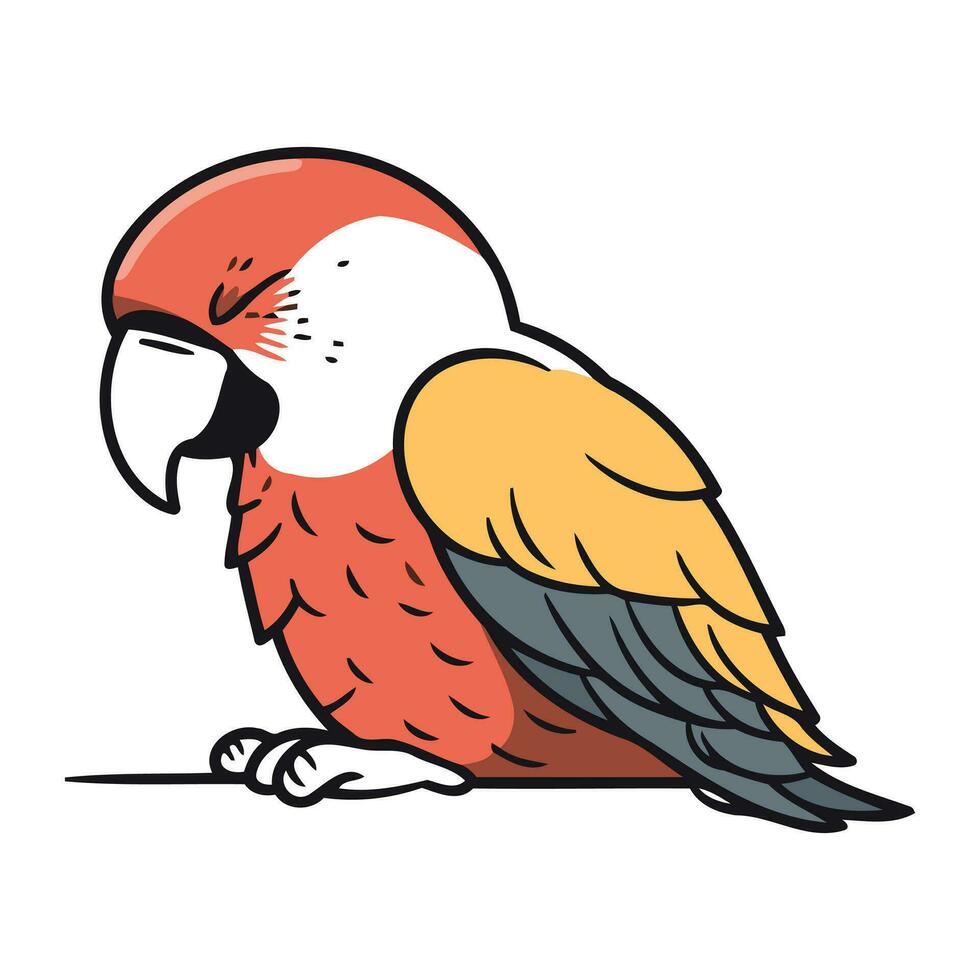 pappagallo vettore illustrazione. isolato pappagallo su bianca sfondo.