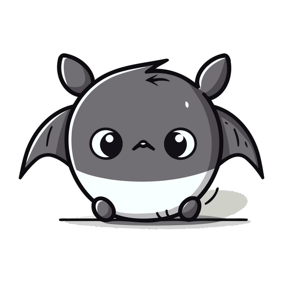 carino pipistrello cartone animato portafortuna personaggio vettore illustrazione design.