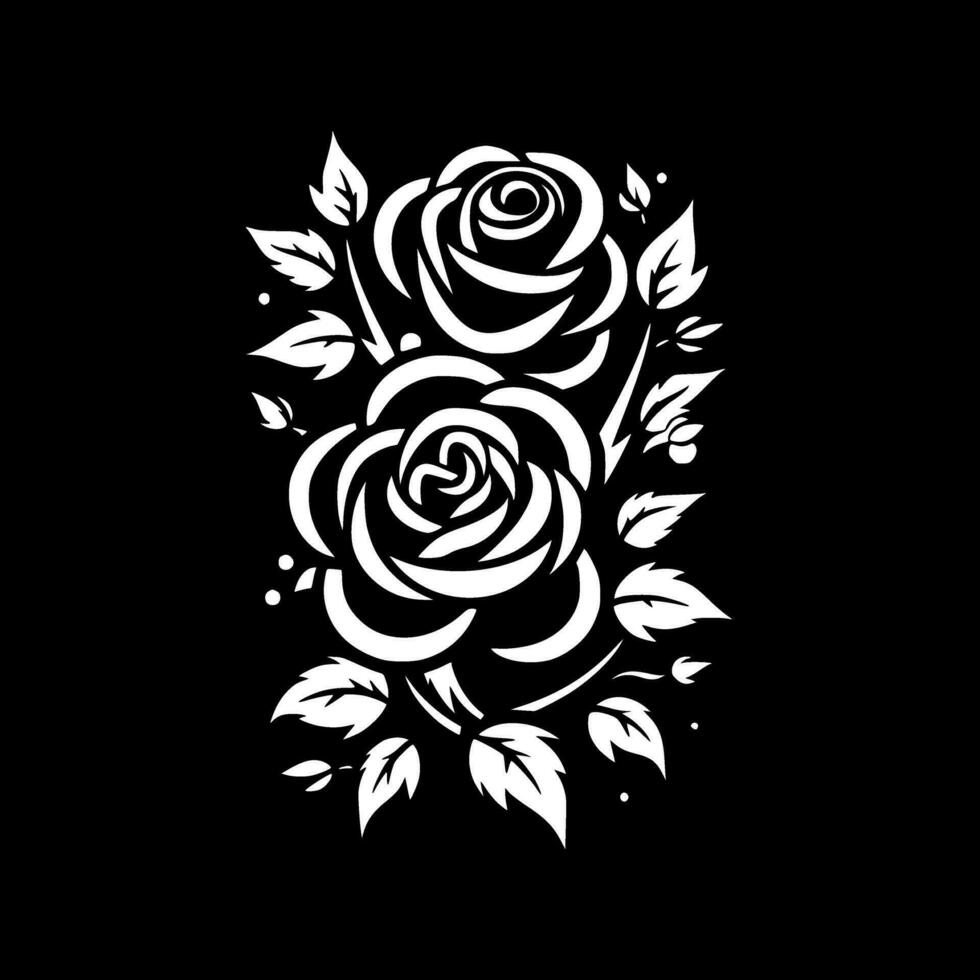 Rose, minimalista e semplice silhouette - vettore illustrazione