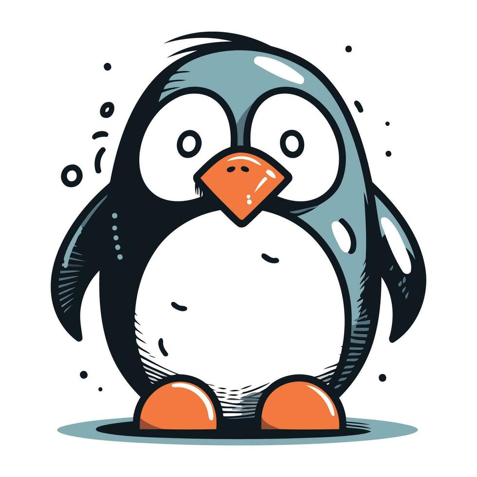 pinguino. carino cartone animato pinguino. vettore illustrazione.