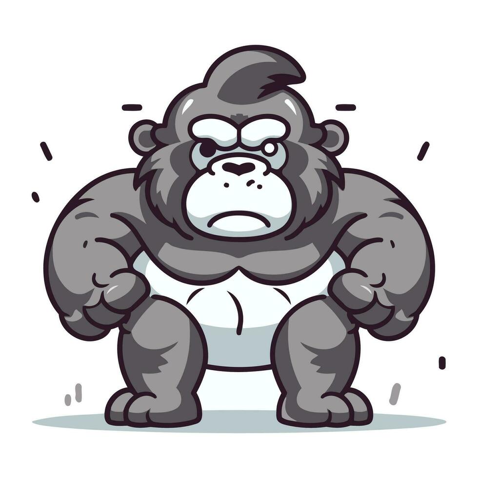 gorilla cartone animato portafortuna personaggio vettore illustrazione grafico design