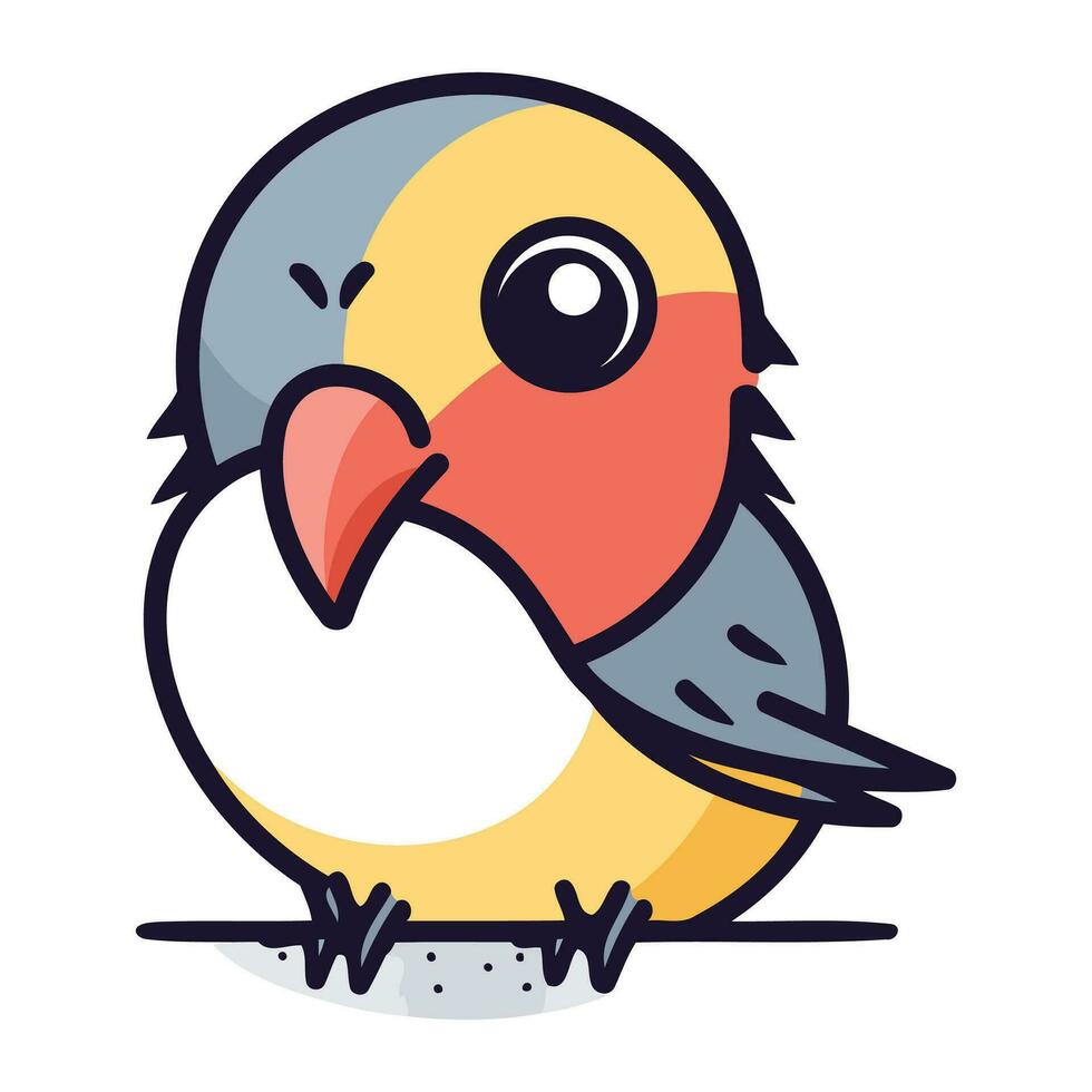 carino cartone animato pappagallo su un' bianca sfondo. vettore illustrazione.