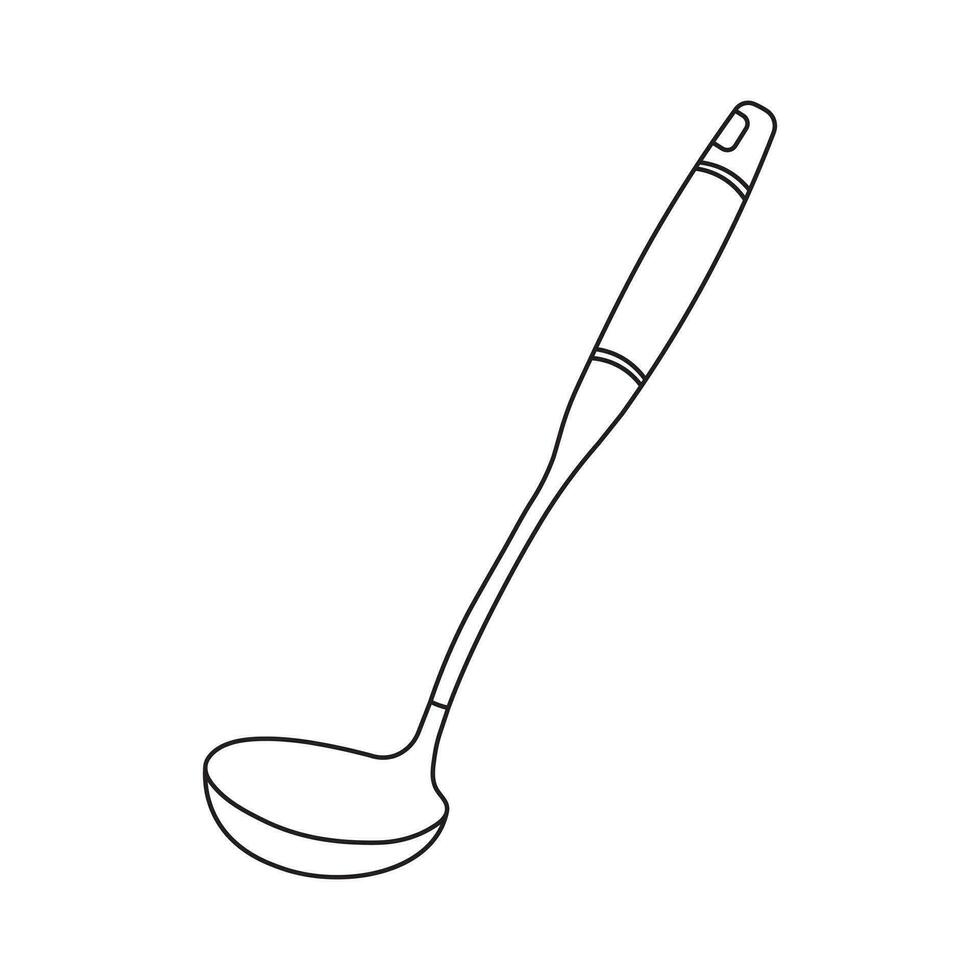 mano disegnato bambini disegno cartone animato vettore illustrazione cucinando mestolo cucchiaio isolato nel scarabocchio stile