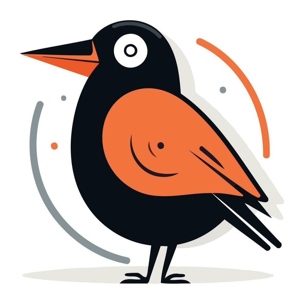 corvo uccello vettore illustrazione nel piatto stile. carino cartone animato carattere.