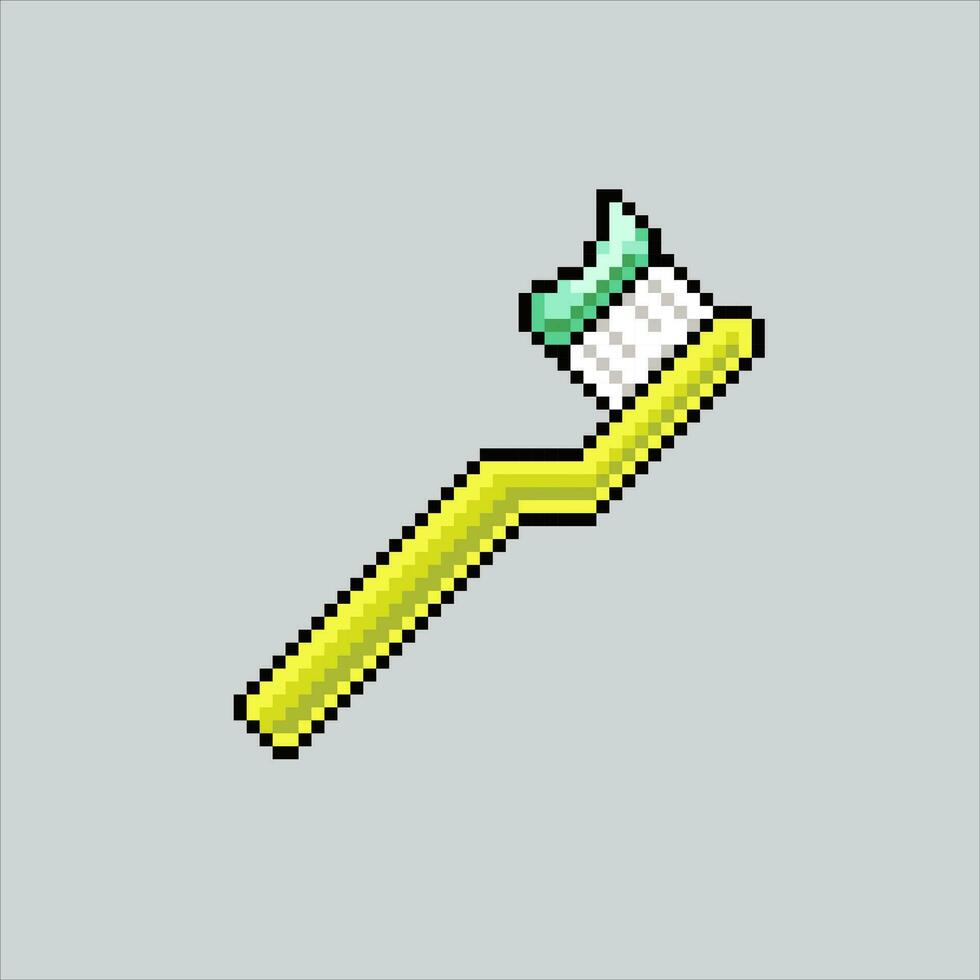 pixel arte illustrazione dente spazzola. pixelated dente spazzola. dente spazzola pixelated per il pixel arte gioco e icona per sito web e video gioco. vecchio scuola retrò. vettore