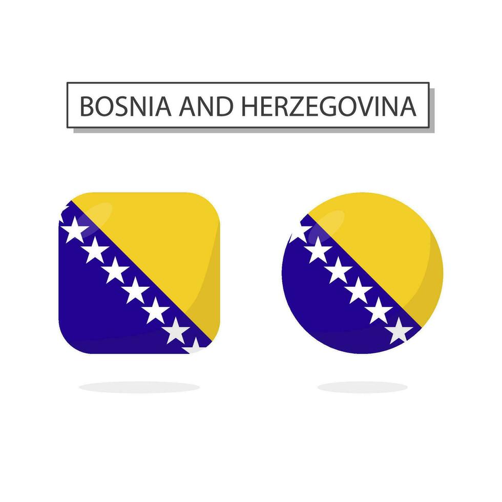 bandiera di bosnia e erzegovina 2 forme icona 3d cartone animato stile. vettore