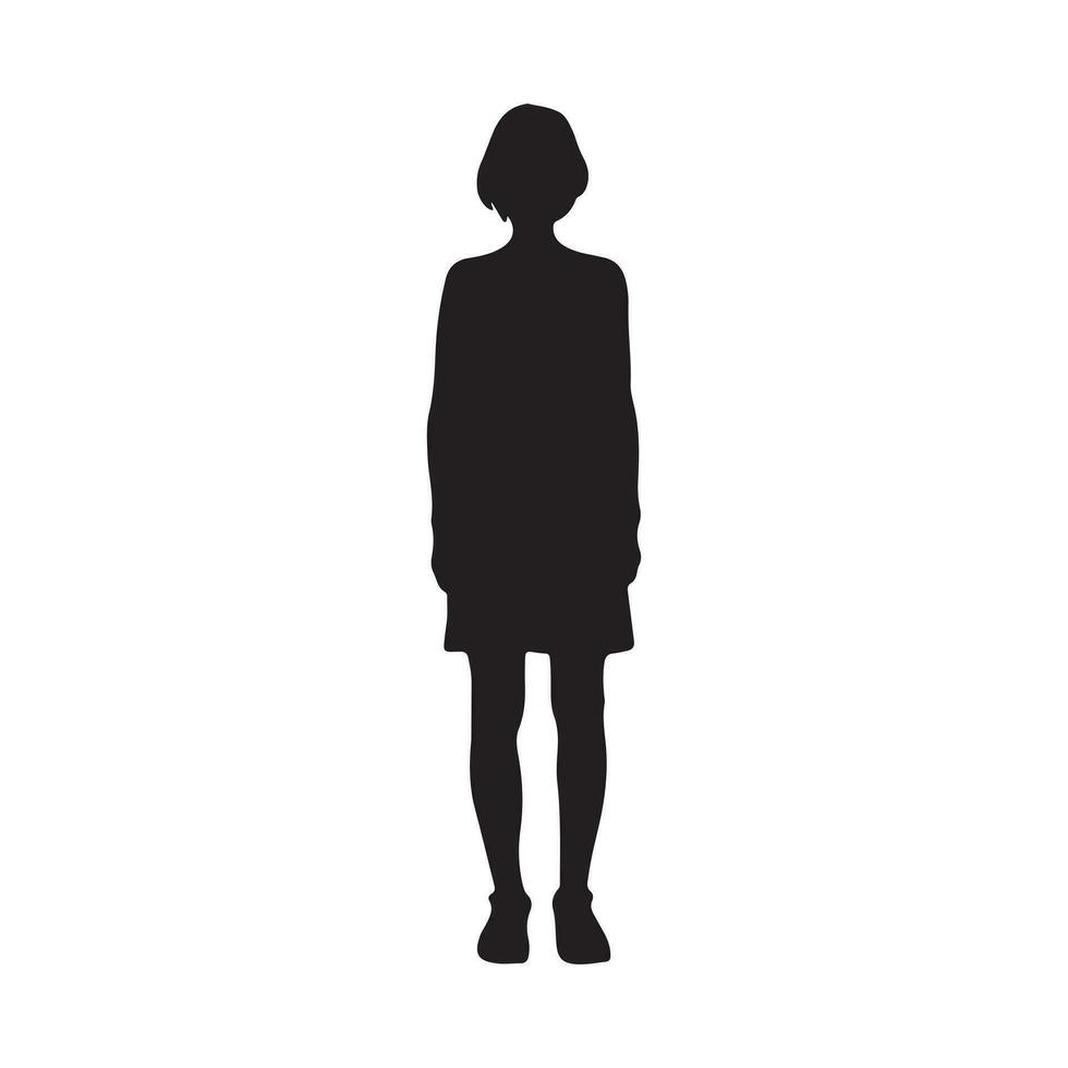 femmina persona silhouette nero colore nel bianca sfondo vettore