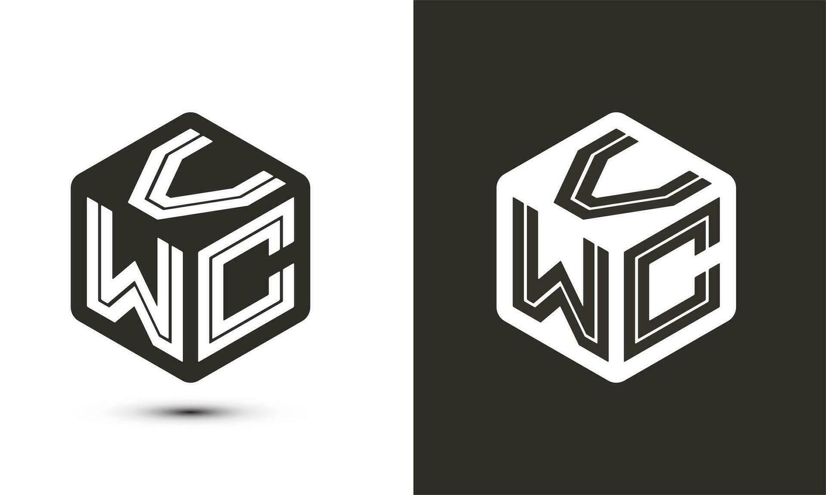 vwc lettera logo design con illustratore cubo logo, vettore logo moderno alfabeto font sovrapposizione stile.