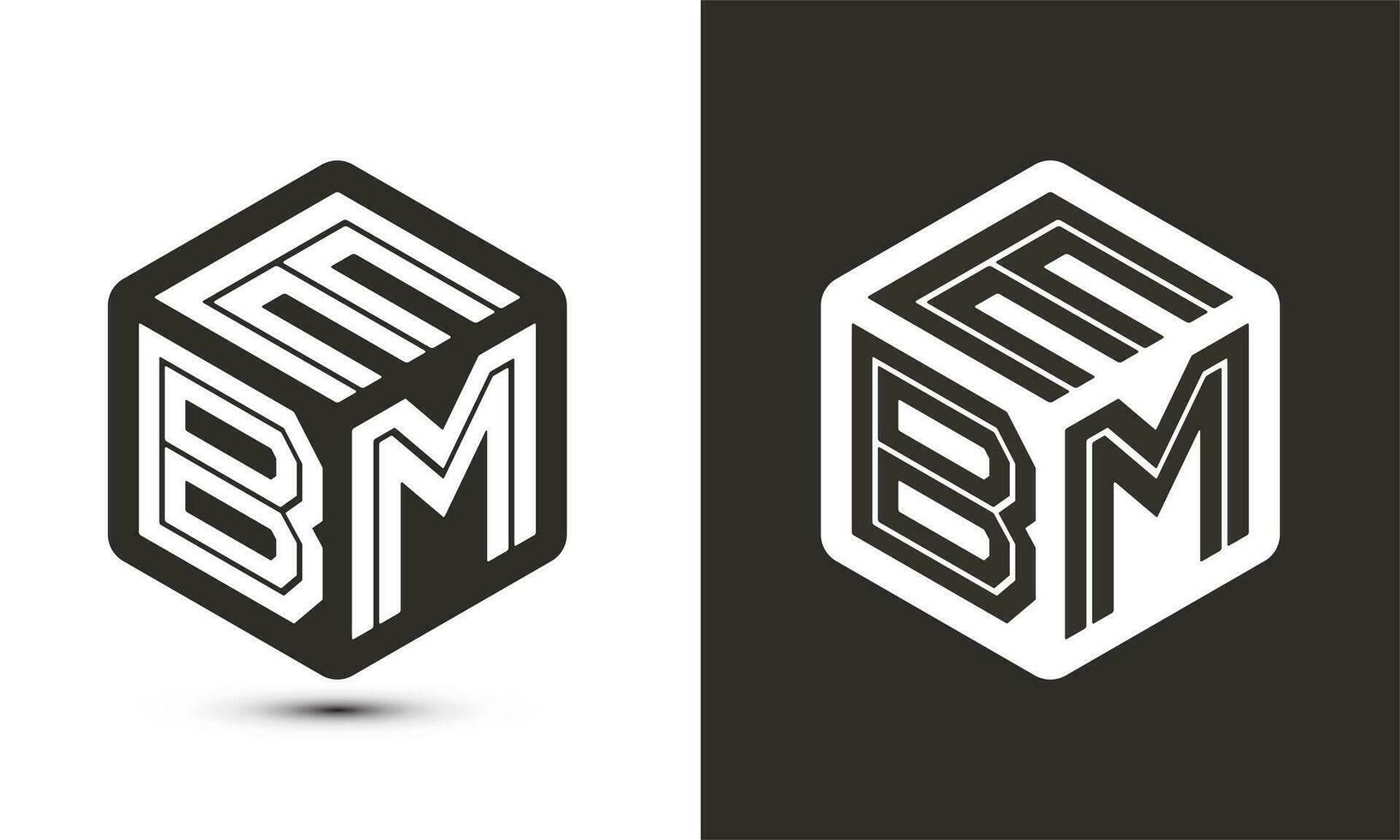 eb lettera logo design con illustratore cubo logo, vettore logo moderno alfabeto font sovrapposizione stile.