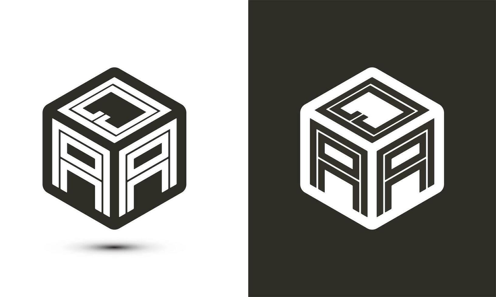 qaa lettera logo design con illustratore cubo logo, vettore logo moderno alfabeto font sovrapposizione stile.
