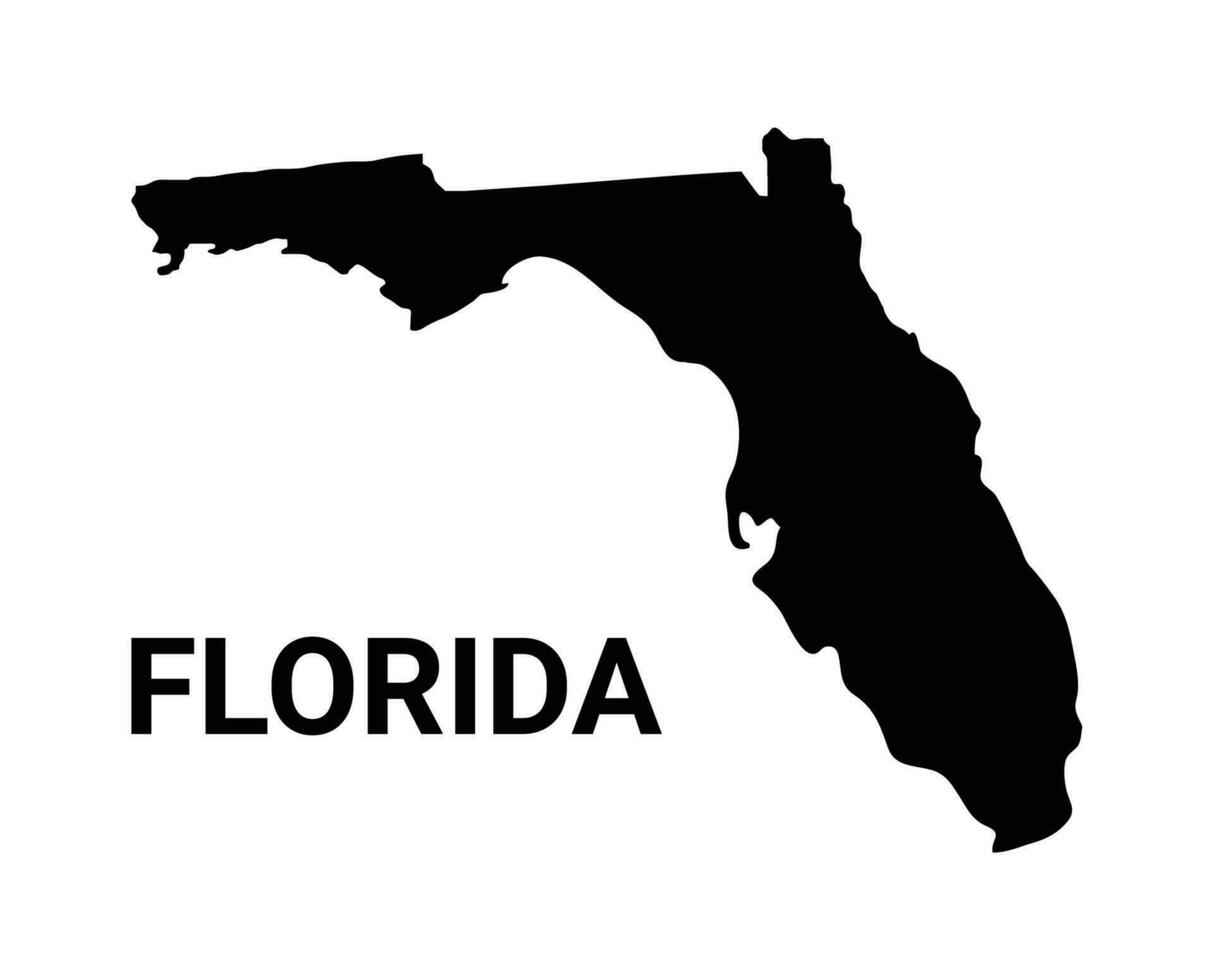 Florida carta geografica silhouette vettore