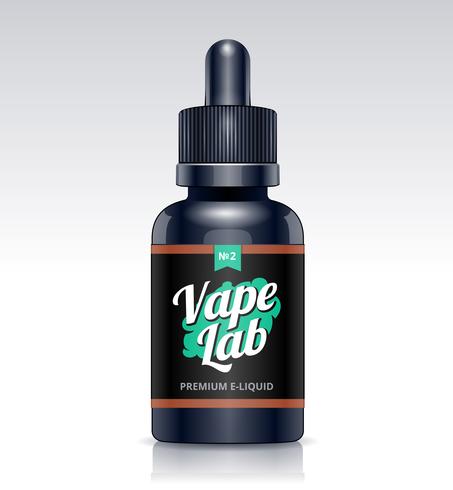 mockup di bottiglia di e-liquid vettore