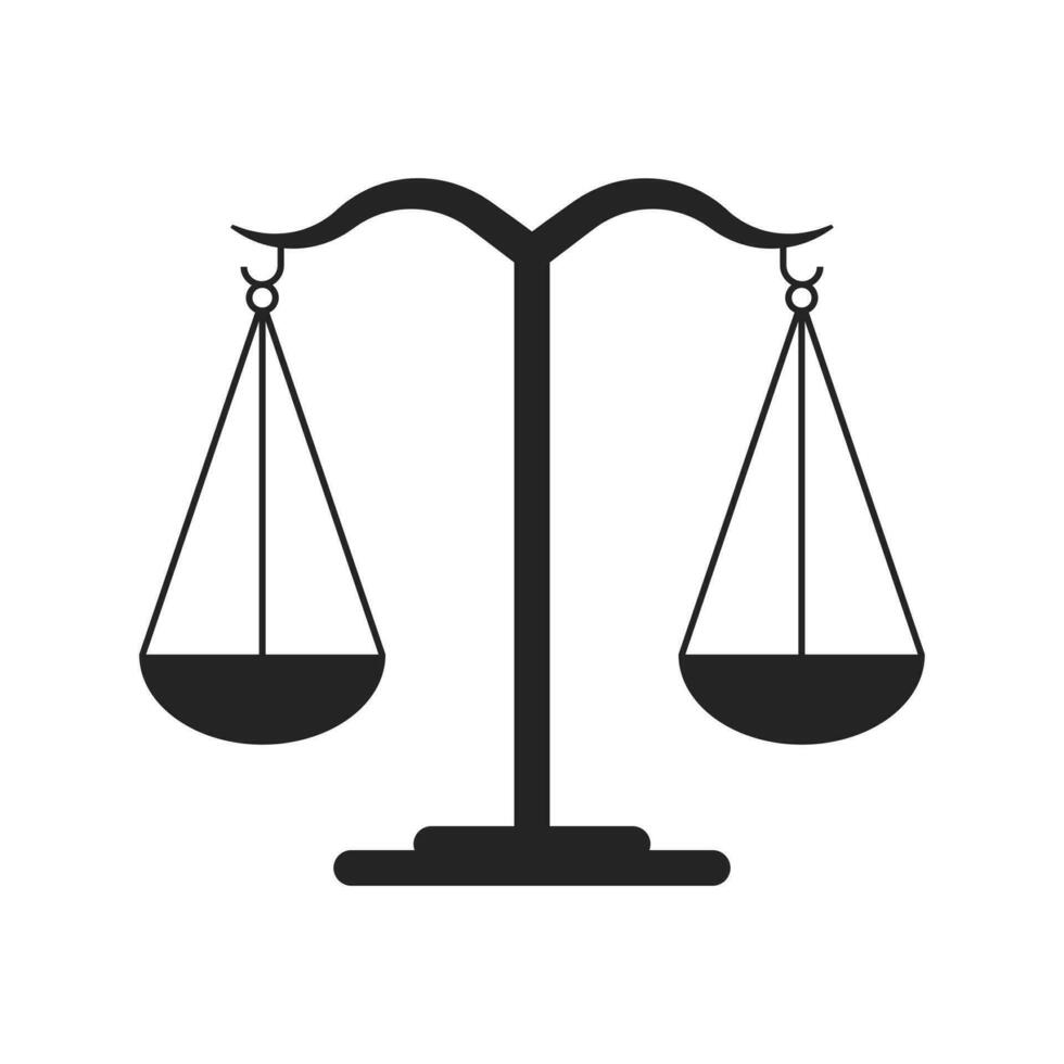 giustizia legge scala icona, giudizio e punizione simbolo, giustizia e giudiziario cartello, meccanico vecchio bilancia equilibrio linea icona, legge azienda pari diritti regole vettore illustrazione