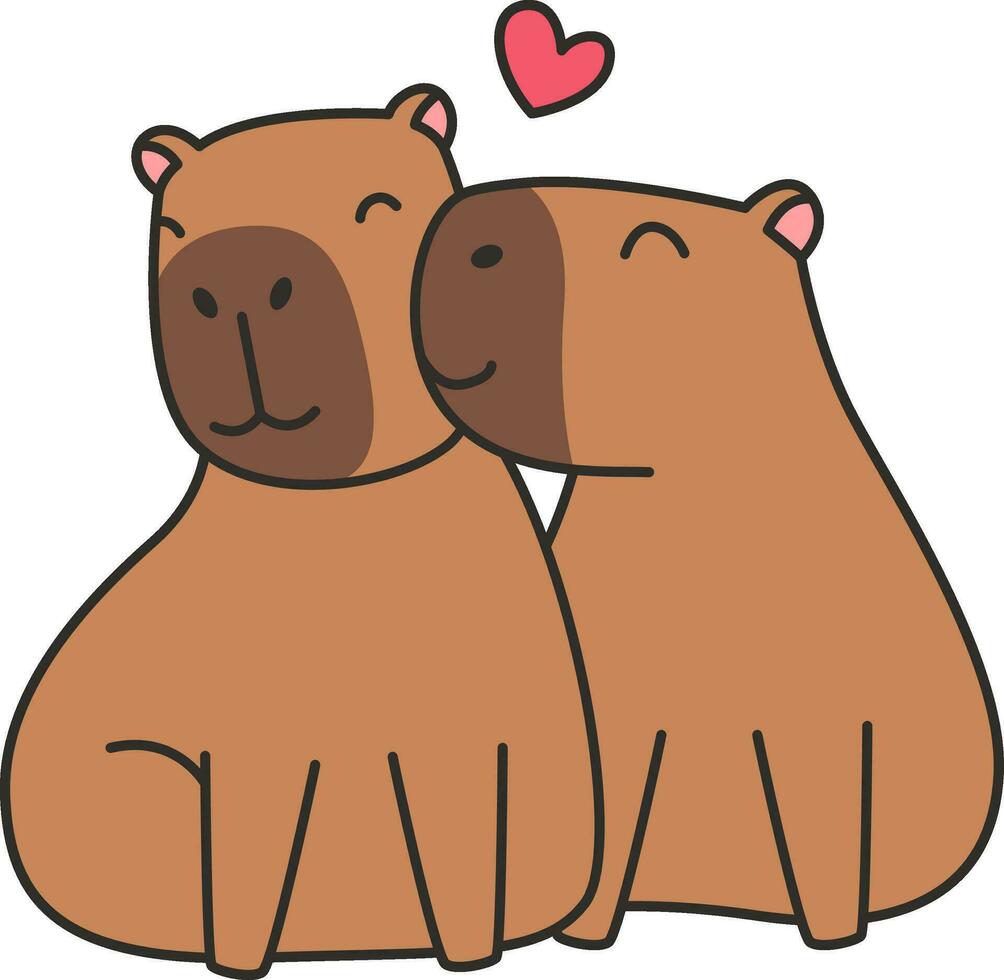 carino orso coppia nel amore. vettore illustrazione nel cartone animato stile.