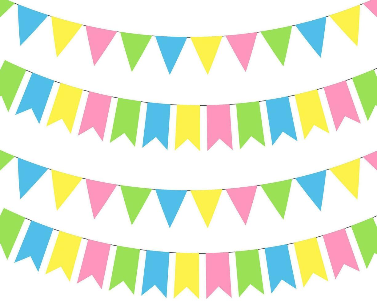 decorativo colorato festa gagliardetti per compleanno celebrazione vettore