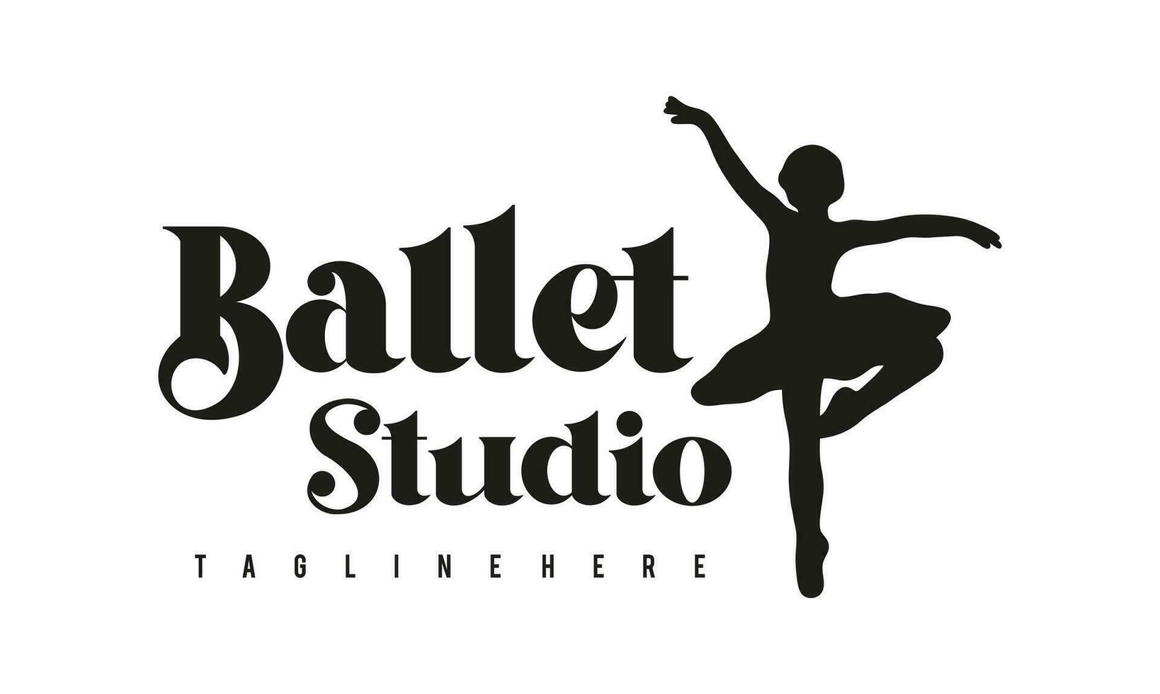 balletto logo modello vettore illustrazione, ballerina logo design