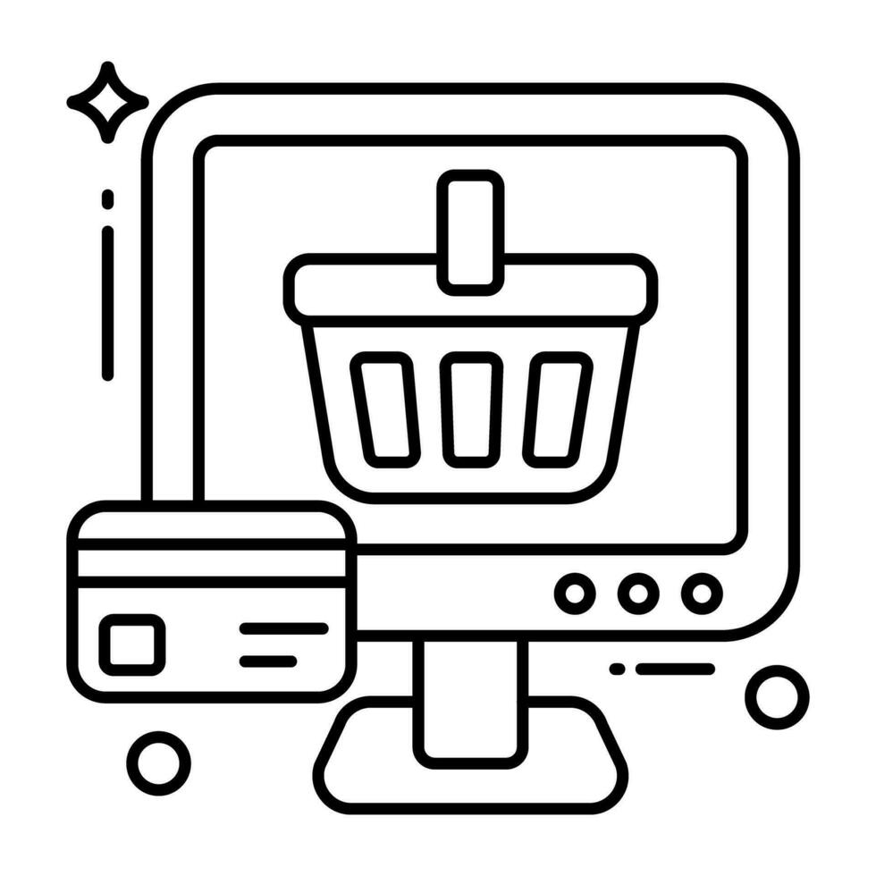 unico design icona di in linea shopping vettore