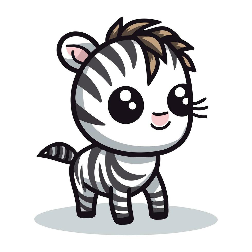 carino zebra cartone animato portafortuna personaggio vettore illustrazione.