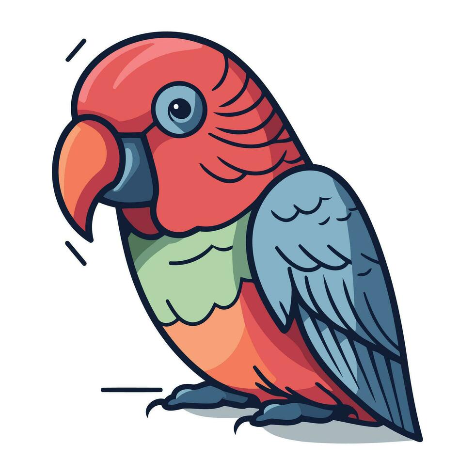 pappagallo isolato su un' bianca sfondo. vettore illustrazione di un' pappagallo.