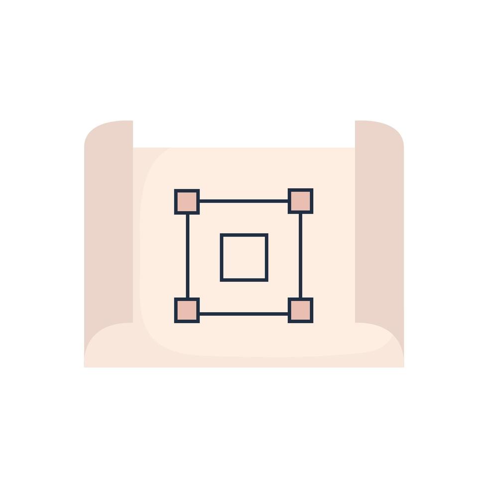 piani di costruzione isolati disegno vettoriale di carta