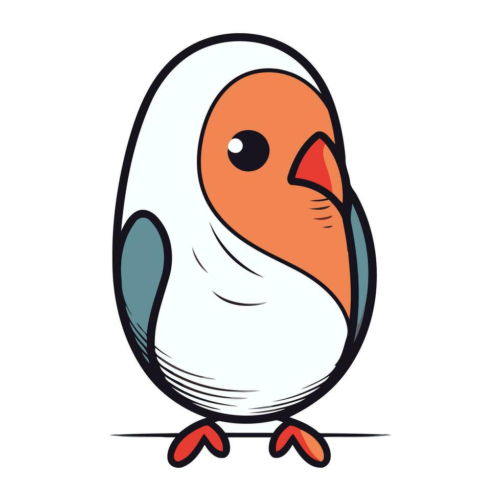 divertente cartone animato uccello isolato su bianca sfondo. vettore illustrazione eps10