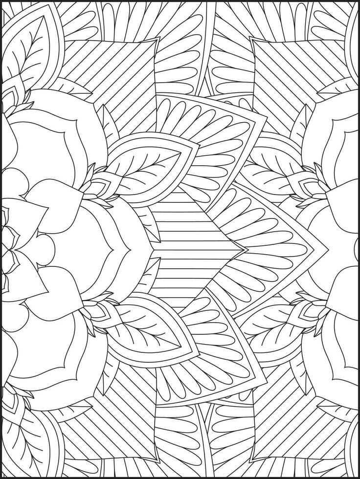 floreale mandala colorazione pagine, fiore mandala colorazione pagina, colorazione pagina per adulto. colorazione pagine. mandala vettore