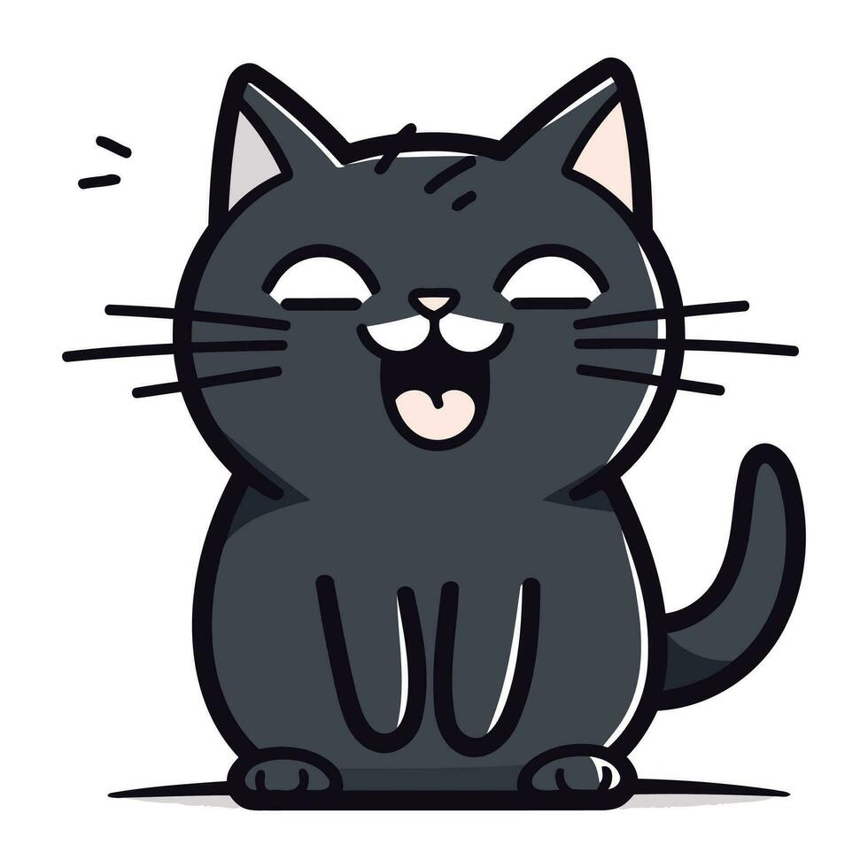 carino cartone animato gatto vettore illustrazione. isolato su bianca sfondo