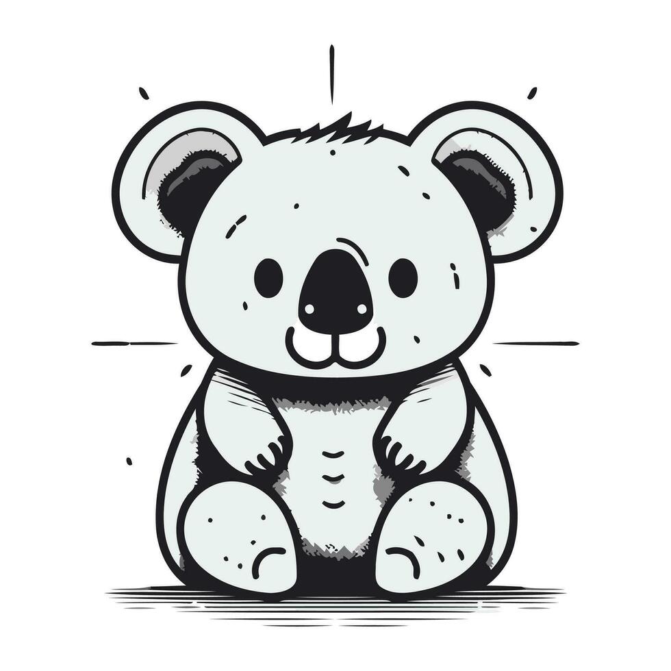 carino koala. mano disegnato vettore illustrazione nel cartone animato stile.