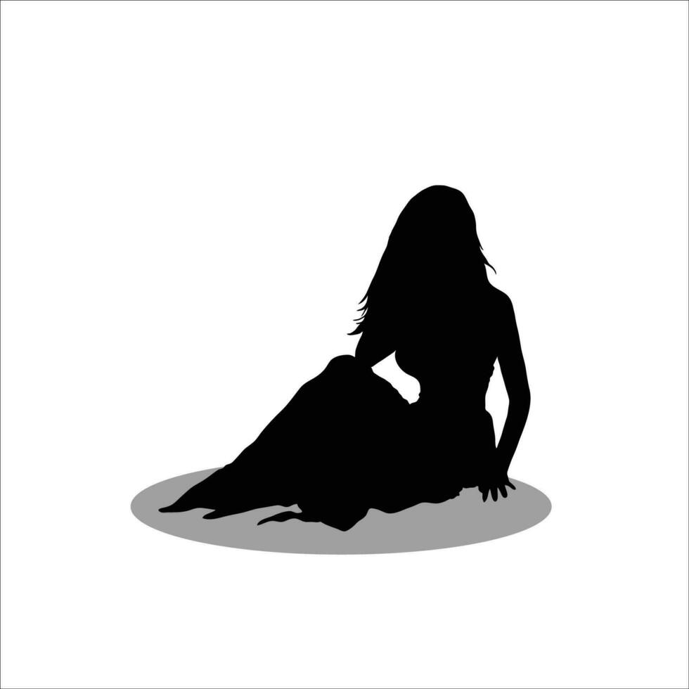 ragazza seduta silhouette vettore