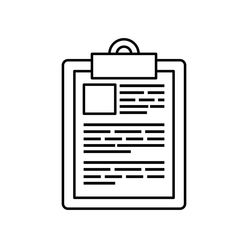 appunti con icona stile linea documento cartaceo vettore