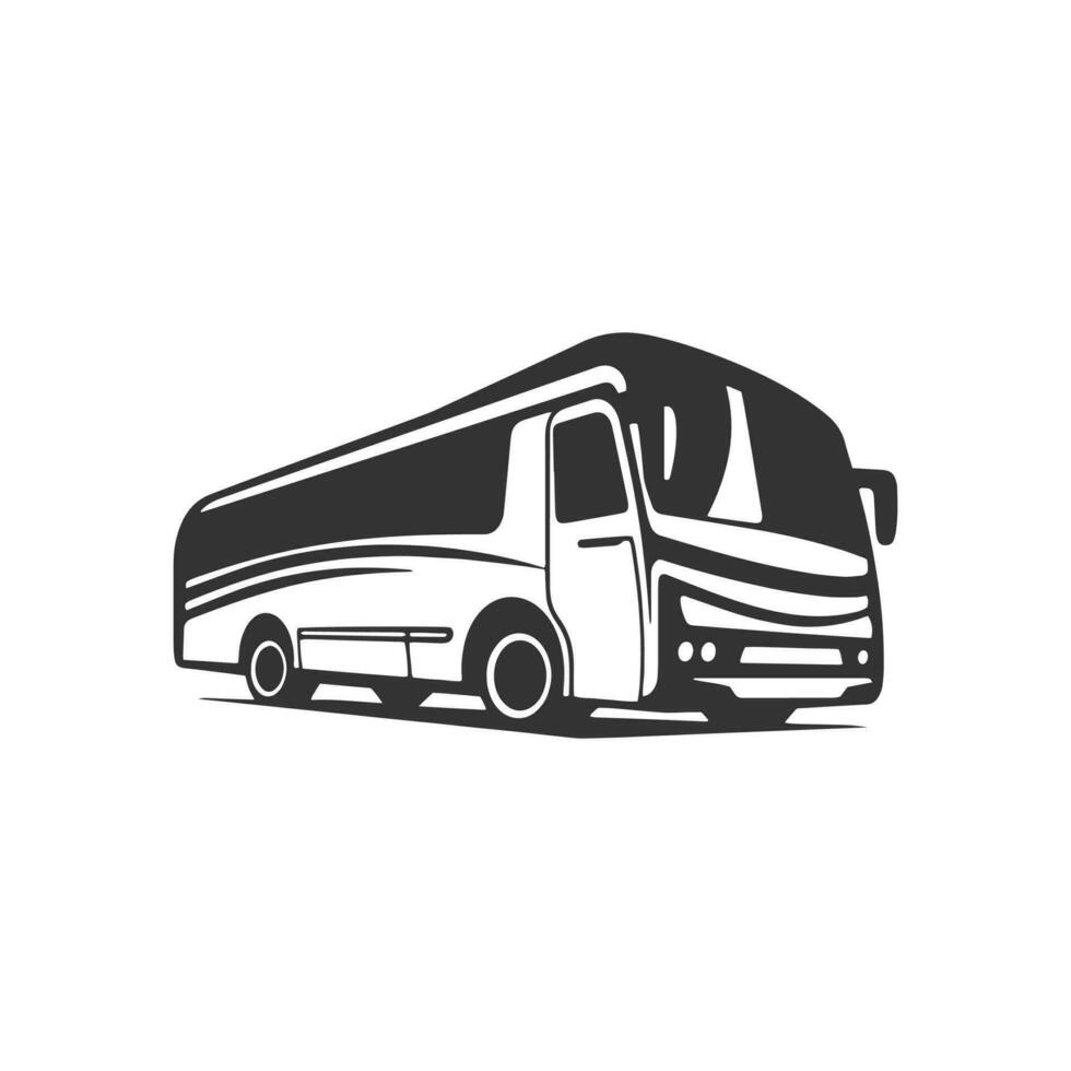 logo di autobus icona scuola autobus vettore isolato silhouette design