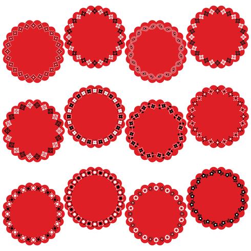 etichette del telaio cerchio rosso bandana nera vettore