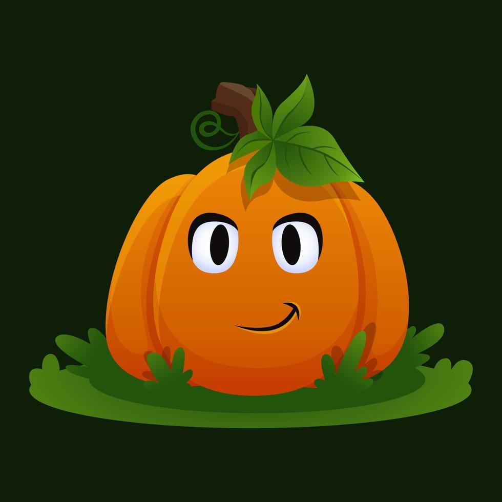 grande padre zucca. simpatico cartone animato arancione autunno vettore vegetale