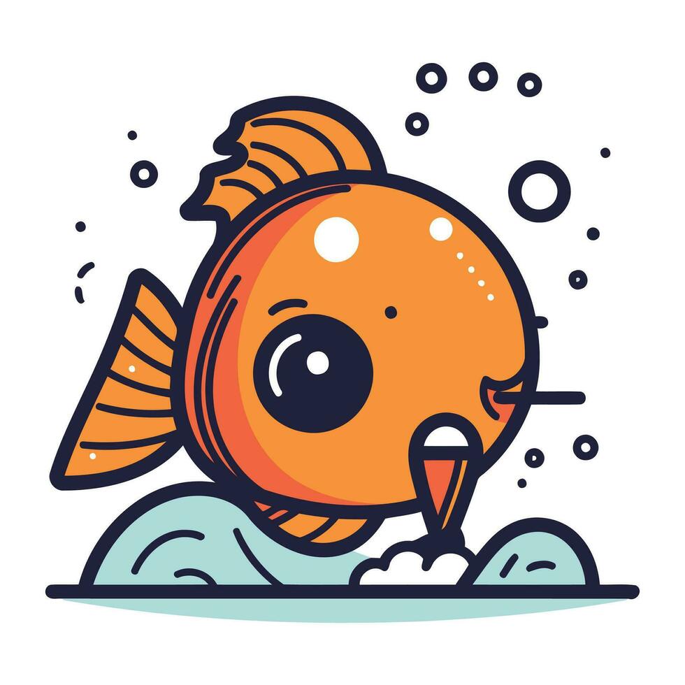 carino cartone animato pesce. vettore illustrazione di un' carino cartone animato pesce.