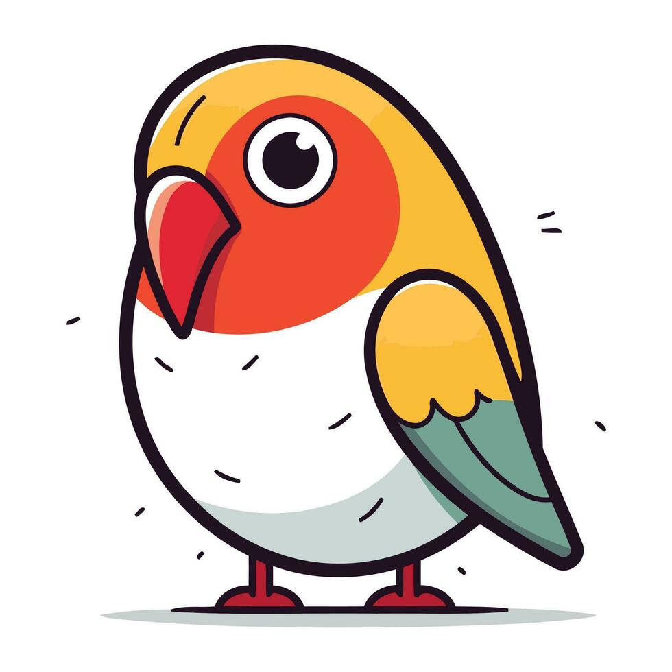 vettore illustrazione di carino pappagallo uccello. carino cartone animato pappagallo.