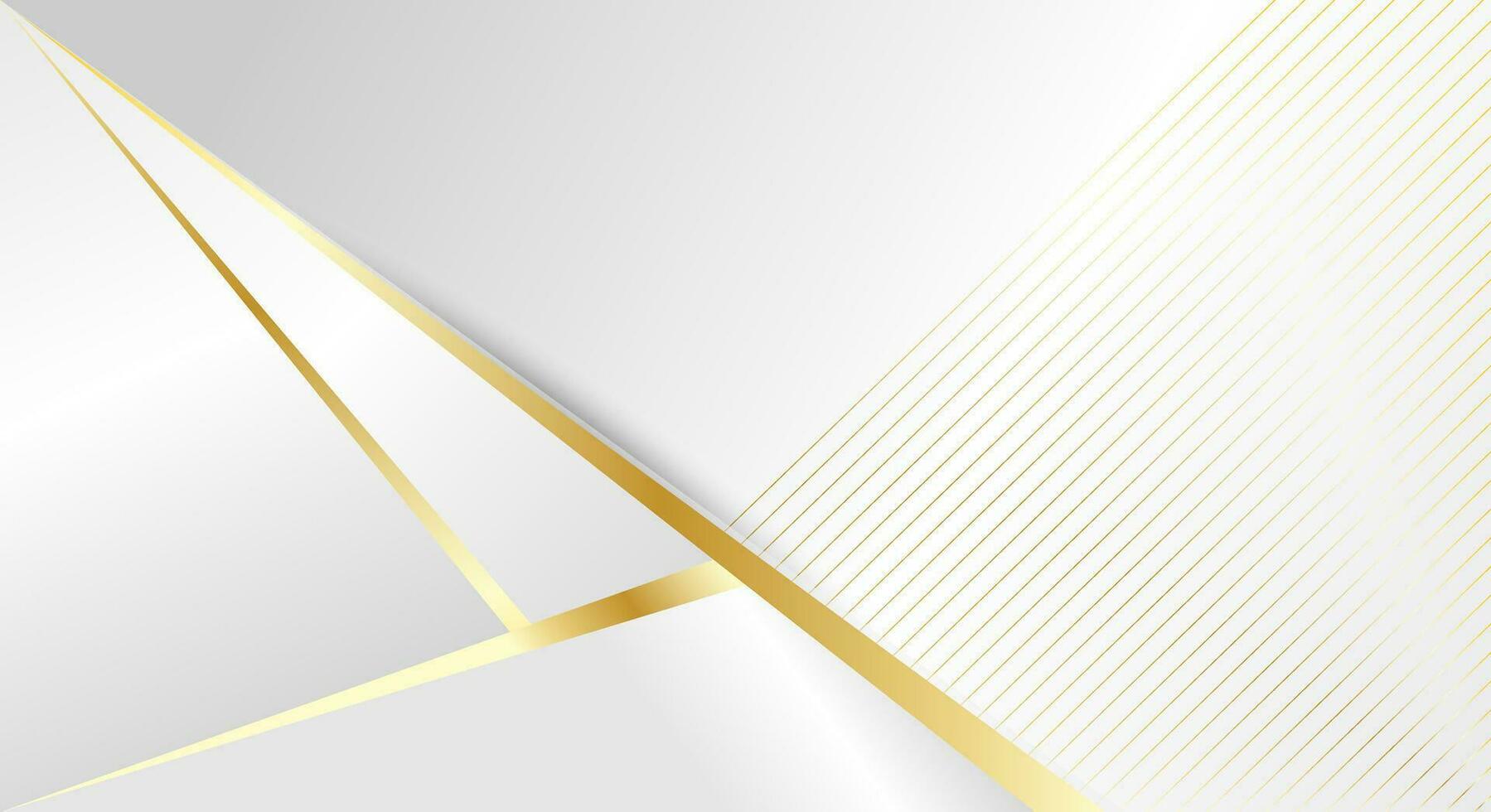 bianca geometrico sfondo con d'oro Linee vettore