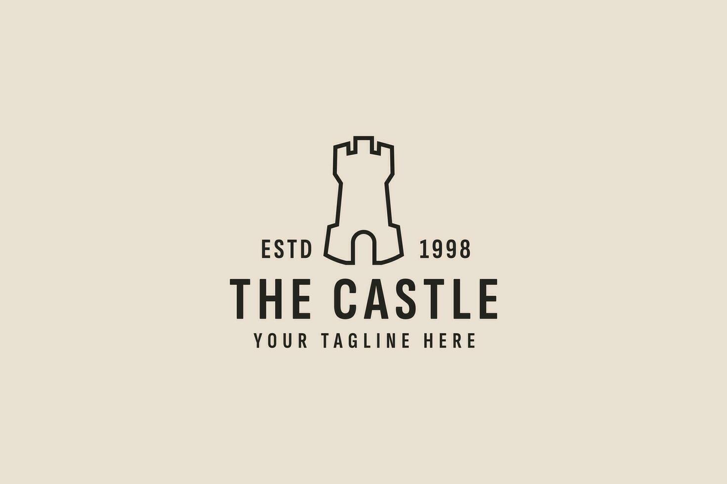 Vintage ▾ stile castello logo vettore icona illustrazione