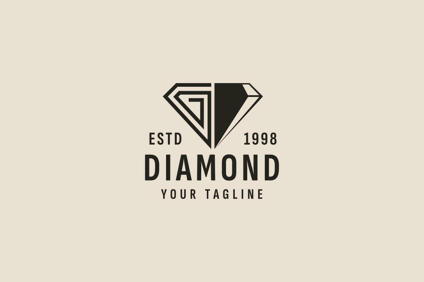 Vintage ▾ stile diamante logo vettore icona illustrazione