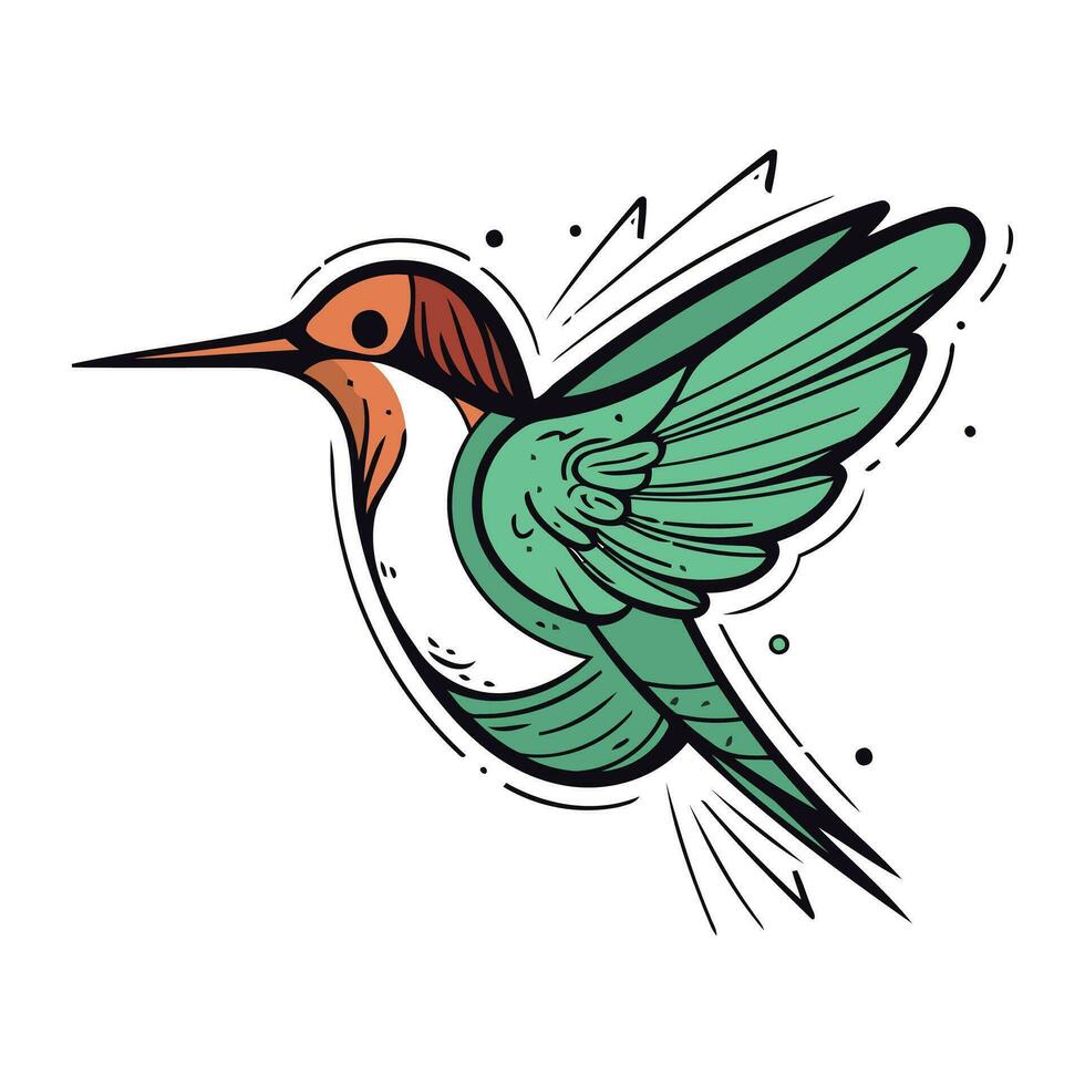 colibrì cartone animato icona. uccello animale e natura tema. isolato design. vettore illustrazione